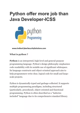 python offer more job than java developer icss