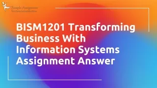 BISM1201 Transforming Business With Information Systems Assignment Answer
