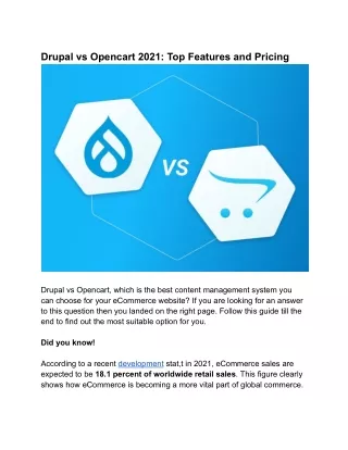drupal vs opencart 2021 top features and pricing