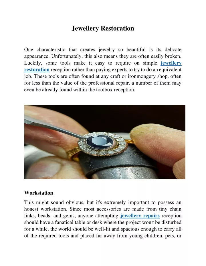 PPT - Jewellery Restoration PowerPoint Presentation, free download - ID 