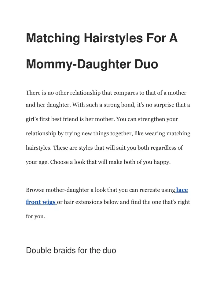 matching hairstyles for a