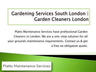 Gardening Services South London | Garden Cleaners London