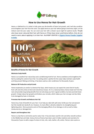 How to Use Henna for Hair Growth