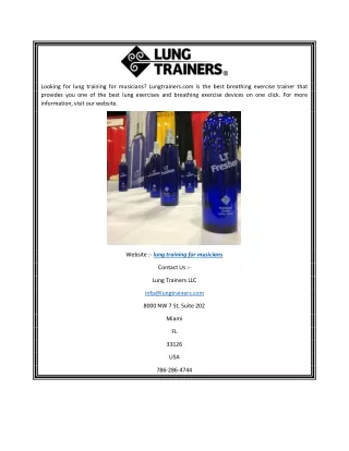 looking for lung training for musicians