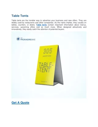 table tents