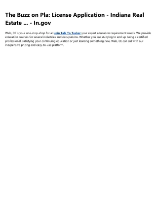 the buzz on pla license application indiana real