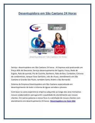 desentupidora em s o caetano 24 horas