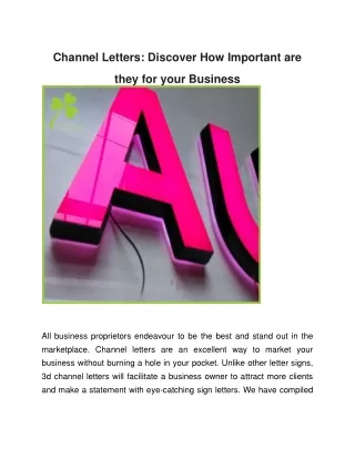 channel letters discover how important are