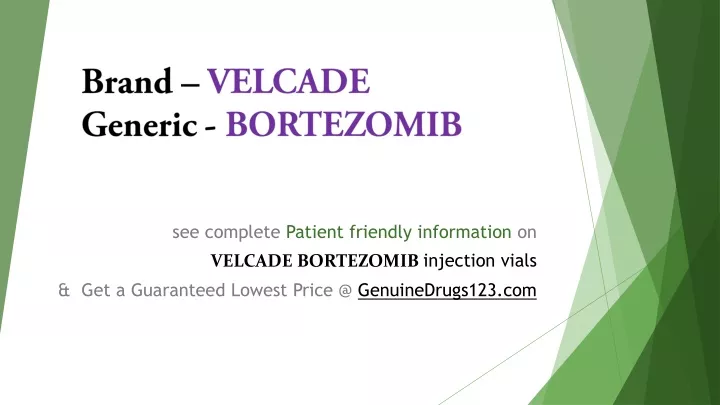 brand velcade generic bortezomib