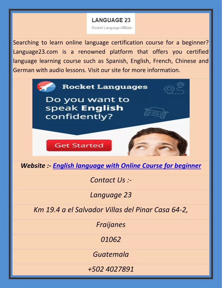 searching to learn online language certification