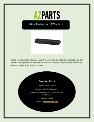 ebike fietsaccu azparts nl
