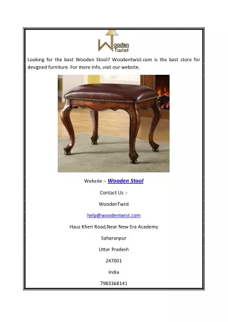Wooden Stool | woodentwist.com
