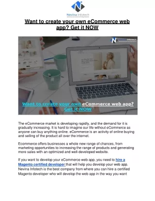 want to create your own ecommerce