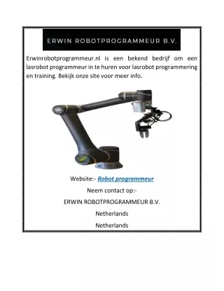 erwinrobotprogrammeur nl is een bekend bedrijf