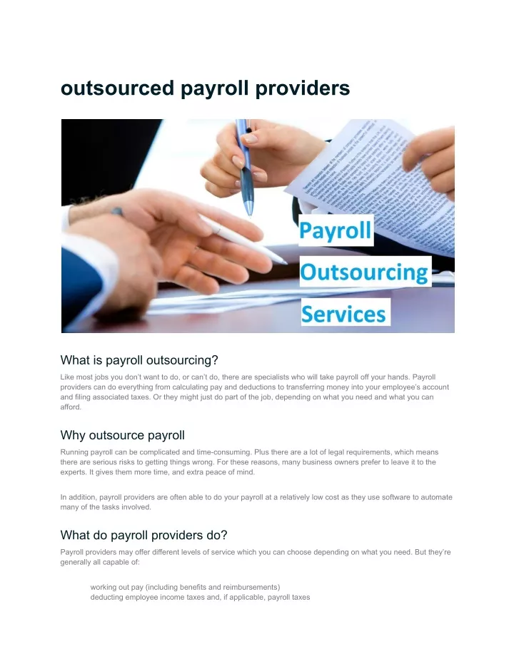 outsourced payroll providers