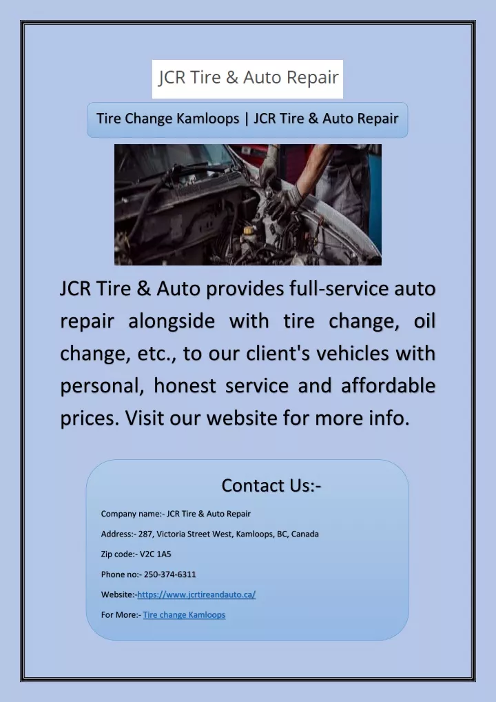 tire change kamloops jcr tire auto repair
