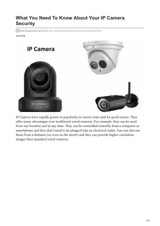 What You Need To Know About Your IP Camera Security