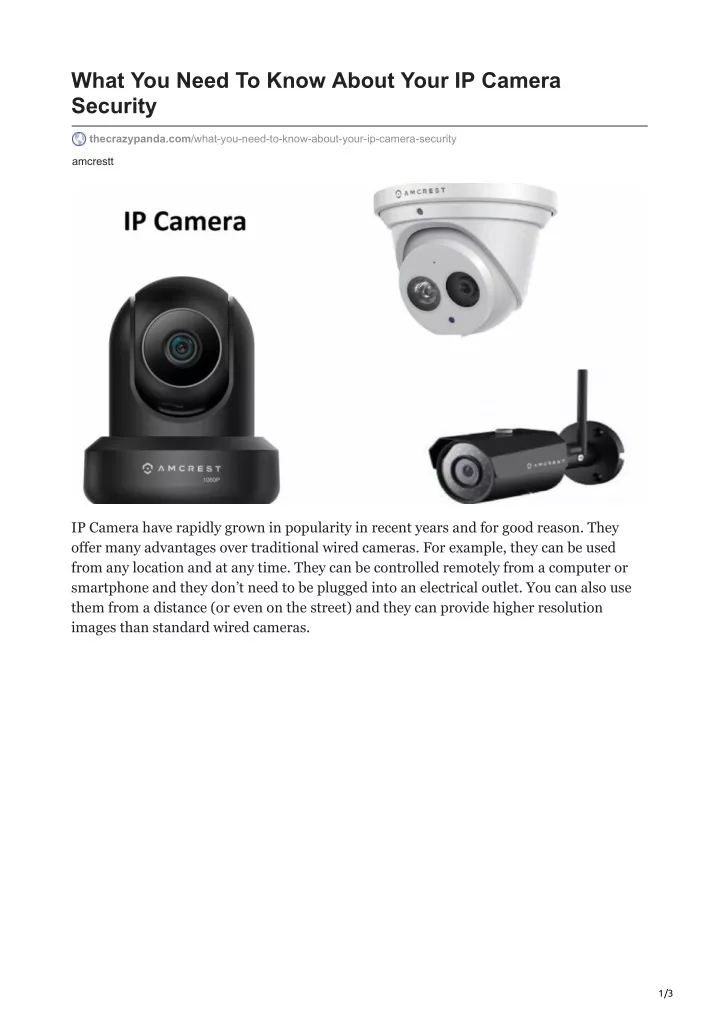 what you need to know about your ip camera