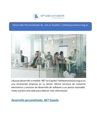 Desarrollo Personalizado de .net en España | Softwareoutsourcing.es