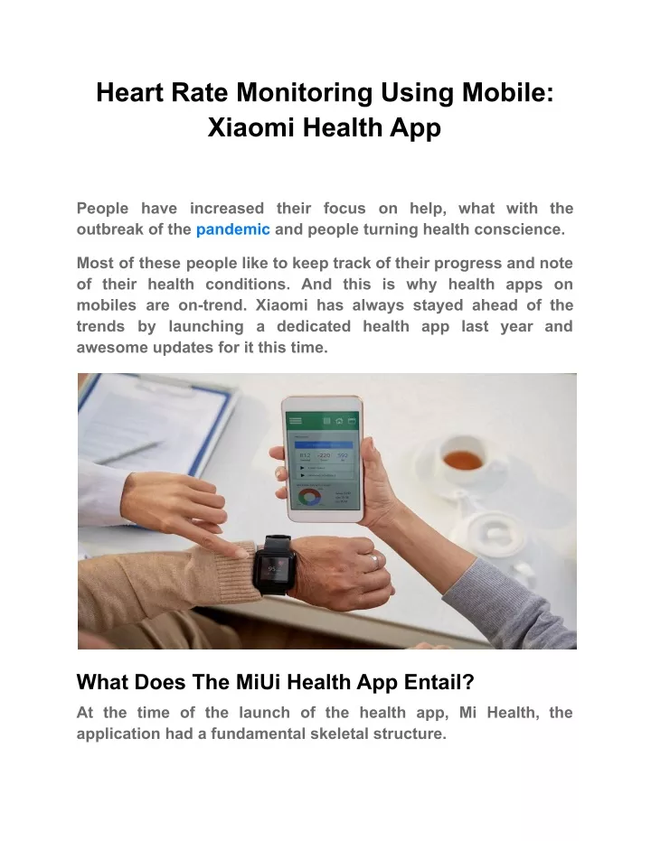 heart rate monitoring using mobile xiaomi health
