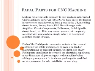 fadal parts for cnc machine