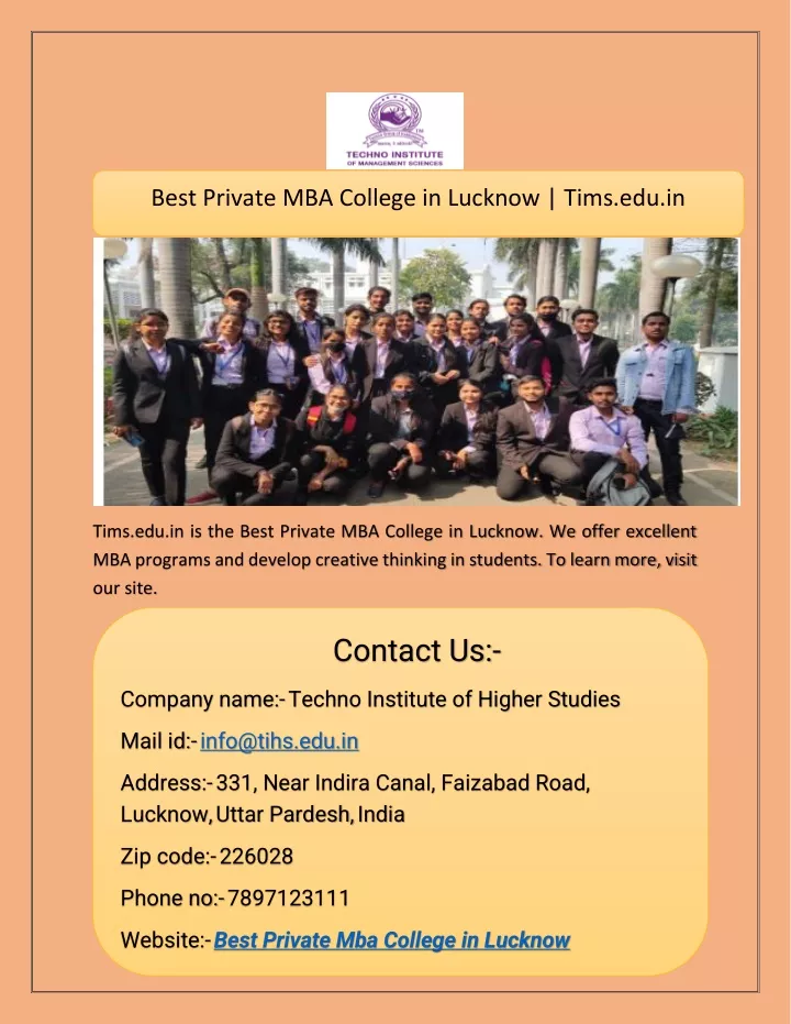 best private mba college in lucknow tims edu in