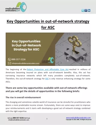 key opportunities in out of network strategy