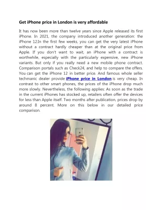 get iphone price in london is very affordable