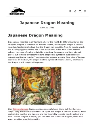 Japanese Dragon Meaning