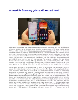 accessible samsung galaxy a40 second hand