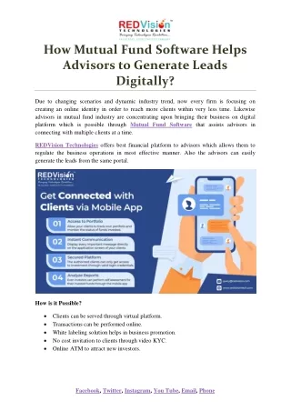 how mutual fund software helps advisors