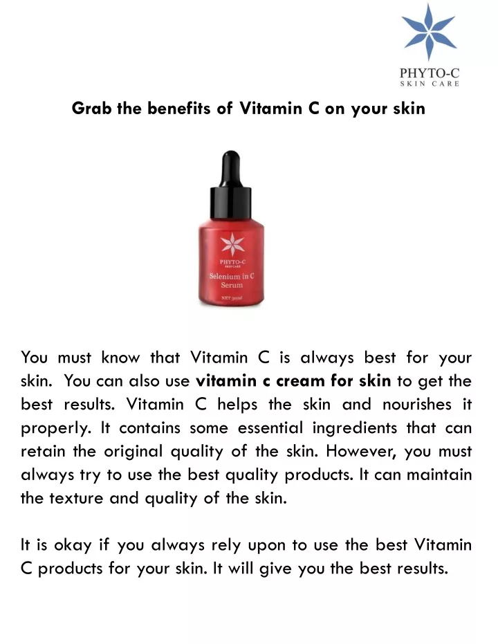 grab the benefits of vitamin c on your skin