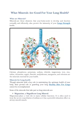 what minerals are good for your lung health