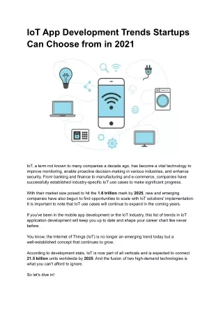 iot app development trends startups can choose