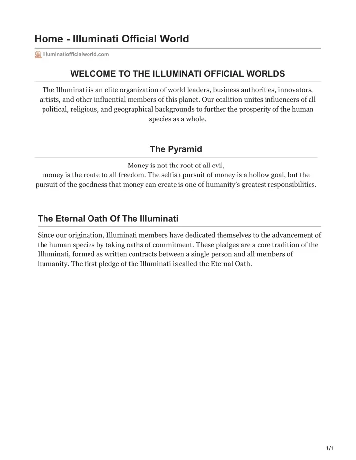 home illuminati official world