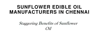 Sunflower Edible Oil Manufacturers In Chennai