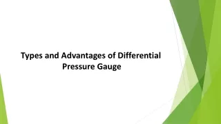 Types and Advantages of Differential Pressure Gauge