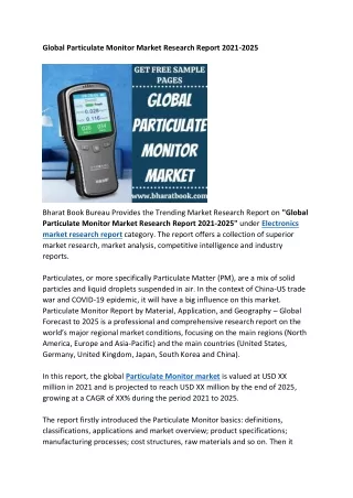 global particulate monitor market research report