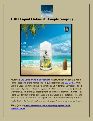 cbd liquid online at dampf company