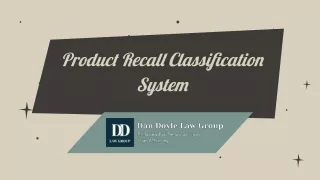 Product Recall Classification System
