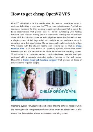 how to get cheap openvz vps