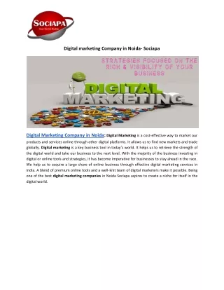 Digital marketing company in Noida - Sociapa