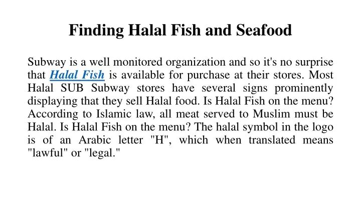 PPT - Halal Fish PowerPoint Presentation, free download - ID:10542836