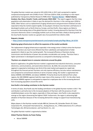 the global thyristor market was valued