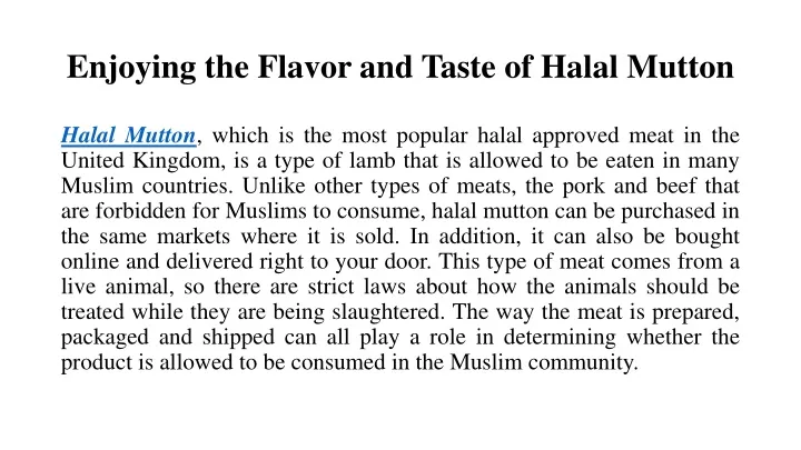 enjoying the flavor and taste of halal mutton