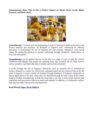 aromatherapy show that it has a positive impact
