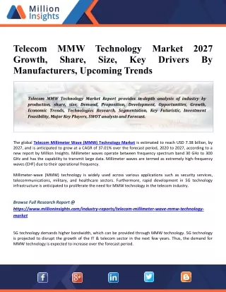 telecom mmw technology market 2027 growth share