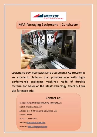 MAP Packaging Equipment  | Cv-tek.com