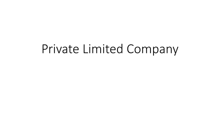 private limited company