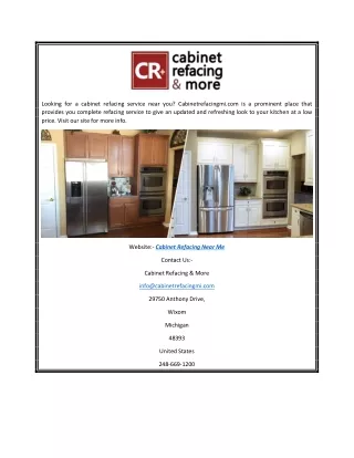 Cabinet Refacing Near Me | Cabinetrefacingmi.com
